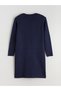 Button Detailed Crew Neck Knitwear Dress - 6