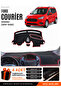 Ford Courier (2013-2020) Compatible Glove Box Cover with Screen, Glove Box Case - Black-Red - Fo003