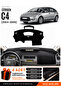 Citroen C4 (2004-2009) Compatible Glove Box Protection, Glove Box Cover, Glove Box Case - Black-Grey - Ci018