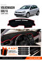 Volkswagen Golf 6 (2008-2012) Compatible Glove Box Cover, Glove Box Case - Black-Red - Vw011