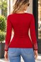 Strong Style with Sparkling Details – Women's Double-Breasted V-Neck Long Sleeve Viscose Blouse with Stone Detailing - 4