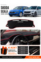 Skoda Scala (2020-2026) Compatible Dashboard Cover, Dashboard Case - Black-Red - Sk005