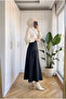 Women's High Waist Cross Lace Detailed 95 cm Flared Skirt - 4