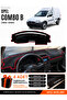 Opel Combo B (1992-2000) Compatible Glove Box Cover, Glove Box Case - Black-Red - Op006