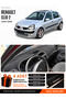 Renault Clio 2 Top Pocketed (2003-2006) Compatible Glove Box Cover, Glove Box Case - Black-Grey - Re008