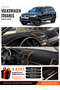Volkswagen Touareg (2002-2010) Compatible Dashboard Cover, Dashboard Case - Black-Brown - Vw025