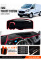 Ford Transit Custom (2012-2020) Compatible Glove Box Cover, Glove Box Case - Black-Red - Fo033