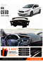 Kia Ceed (2013-2019) Compatible Glove Box Cover, Glove Box Case - Black-Brown - Ki004