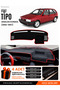 Fiat Tipo (1992-1997) Analog Console Compatible Glove Box Cover, Glove Box Case - Black-Red - Fi020
