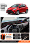 Toyota Yaris (2014-2019) Compatible Dashboard Cover, Dashboard Case - Black-Red - To026