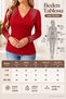 Strong Style with Sparkling Details – Women's Double-Breasted V-Neck Long Sleeve Viscose Blouse with Stone Detailing - 5