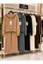 Design Zipper Detailed Diamond Pattern Knitwear Set - 3