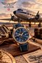 Brand V.2.45.2.408.4 Navy Blue Leather Strap 45 mm Chronograph Men's Wristwatch Sapphire Glass 10 Atm Water Resistant