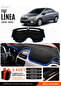 Fiat Linea Urban (2015-2021) Compatible Dashboard Cover, Dashboard Case - Black-Blue - Fi014