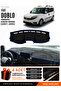 Fi̇at Doblo (2007-2015) Airbag Compatible Small Screen Compatible Dashboard Cover - Black-Blue - Fi008