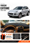 Porsche Cayenne (2002-2010) Compatible Dashboard Cover, Dashboard Case - Black-Brown - Po001