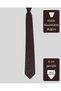 Black Square Patterned Brown Silk Tie – 8 cm Wide - 4