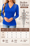 Strong Style with Sparkling Details – Women's Double-Breasted V-Neck Long Sleeve Viscose Blouse with Stone Detailing - 5