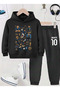 Mbappe Printed Boys' Tracksuit, 3-Yarn Shardooned Fabric