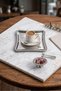 Luxury Two-In-One 1Pc Wicker Cup Holder and 1Pc Wicker Framed Italian Model 22X21 Stainless Steel Promise, Engagement, Coffee, Presentation Tray - 3