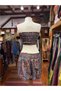 Blue Color Ethnic Patterned Silk Bustier Shorts Set - 8