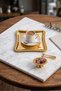 Luxury Two-In-One 1Pc Wicker Cup Holder and 1Pc Wicker Framed Italian Model 22X21 Stainless Steel Promise, Engagement, Coffee, Presentation Tray - 2