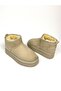 Beige 4 cm Sole Comfortable Fit Boots with Fur Inside - 2