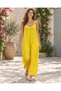 Yellow Color Thin Straps Casual Jumpsuit - 2