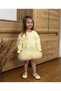 Girl's yellow tutu sweatshirt dress and sock set. - 3
