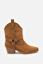 Valen Women's Tan Suede Stone Cowboy Boots A030-K721 - 2