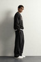 Men's Back and Chest Ethnic Pattern Patch Printed Crew Neck Oversize Sweatshirt - 5