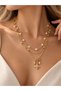 Gold Color Brass Charm Model Combination Women's Necklace - 2