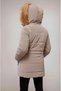 Girl's Mink Color Thick Waist Drawstring Furry Fleece Lined Winter Coat - 4