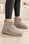 Jina Fur Inside Thick Sole Half Women's Boots Beige - 2