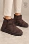 Jina Fur Inside Thick Sole Half Women's Boots Brown - 2
