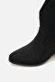 Alba Women's Black Suede Short Heel Cowboy Boots A030-K722 - 4