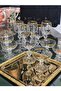 Sterna Real Gold 6-Piece Crystal Turkish Delight Bowl and 6-Piece 150 Cc Coffee and Water Cup Set - 2