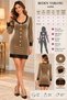 Feminine Style – Women's U-Neck Lace Detailed Long Sleeve Velvet Mini Dress - 5