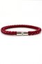 Burgundy Double Tone Braided Leather and Rope Magnet Clip Men's Bracelet M073C
