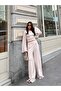 Women's Wide Sleeve Top and Bottom Set with Elastic Waist - 2