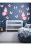 2 Large Pink Half Butterflies, Children's Room, Glass, Wall Sticker; 50 X 100 cm - 4