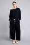 Loose Fit Boat Neck Lace Trim Basic Sweatshirt I2476Ax26Au