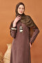Lorena-Riva Shawl Tencel Guipure Pattern Brown