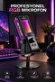 Yk-Mc673 Professional Rgb Gaming and Streaming Microphone – USB Type-C Mic, Cardioid Sound Capture, Noise Reduction, Volume Control, Gaming, Podcast, Live Streaming, and Pc Microphone