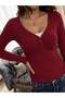 Lace Collar Buttoned Plain Basic Long Sleeve Blouse