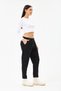 Women's Black Italian Lace-Up Waist Tight-Legged Lycra Suede Pants Size 38 - 44 - 2