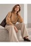 Camel Raglan Sleeve Knit Sweater - 3