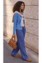 Essentials Blue Soft Textured Fitted Crew Neck Knitwear Cardigan t - 5