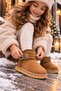Unisex Children's Furry Suede Winter Boots – Non-Slip Sole with Velcro and Buckle Detail