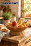 Wicker Fruit Basket Decorative Fruit Bowl, Serving and Presentation Basket 25×25×11 cm